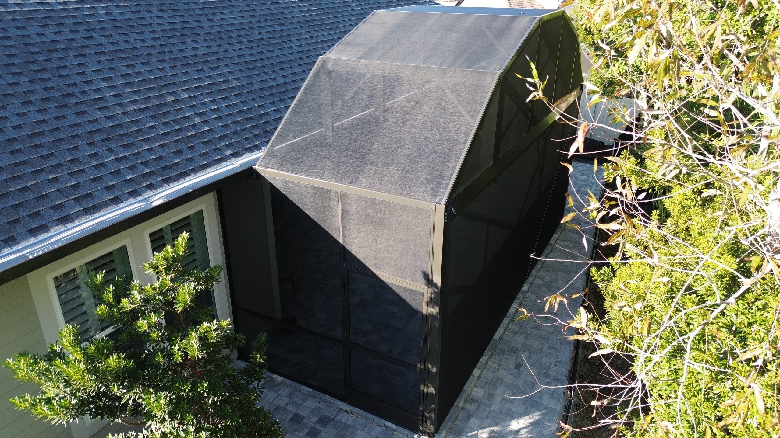 Side-yard screen enclosure project